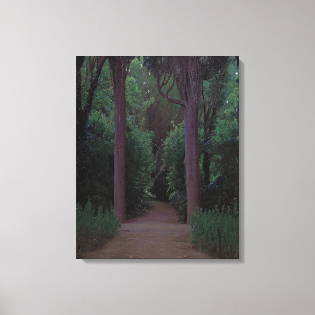 Väg i en park (av Santiago Rusiñol) Canvastryck (Framsida)