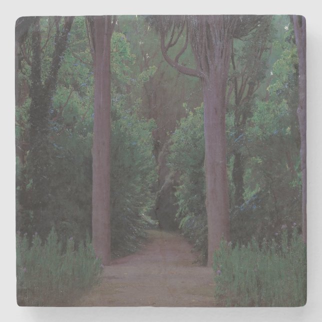 Väg i en park (av Santiago Rusiñol) Stenunderlägg (Framsidan)