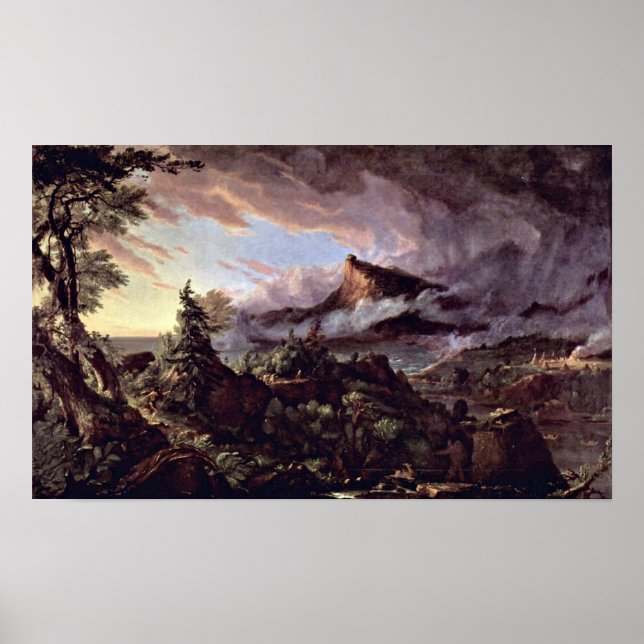 Väg i imperiet:primitiv stat av Thomas Cole Poster (Framsidan)