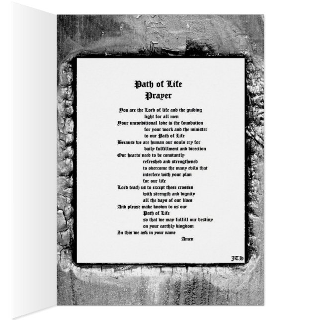 Väg i Life Prayer Hälsningskort (Insidan (Höger))
