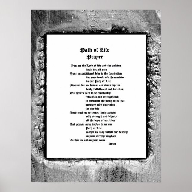 Väg i Life Prayer Poster (Framsidan)