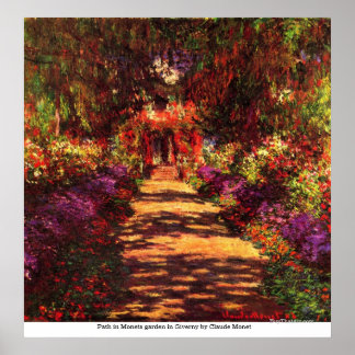Väg i Monets-trädgården i Giverny av Claude Monet Poster