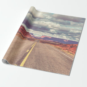 Väg i Paririe land. Förfallen naturlig trav Presentpapper