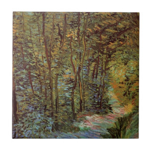 Väg i Skogen av Vincent van Gogh Kakelplatta
