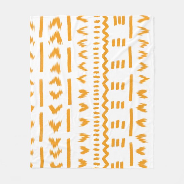 Väg i Sol Mudcloth African Mönster in White Fleecefilt (Framsidan)