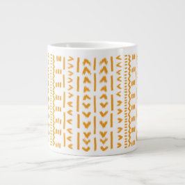 Väg i Sol Mudcloth African Mönster in White Jumbo Mugg