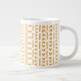 Väg i Sol Mudcloth African Mönster in White Jumbo Mugg