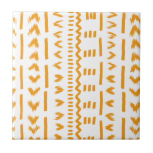 Väg i Sol Mudcloth African Mönster in White Kakelplatta