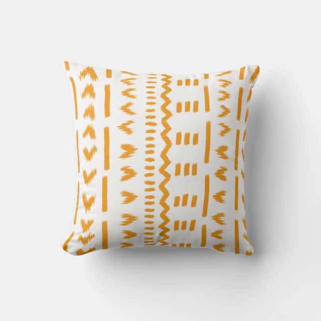 Väg i Sol Mudcloth African Mönster in White Kudde (Framsida)