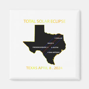 Väg i Solar Eclipse 2024 Interactive Karta Texas E Magnet