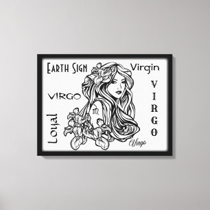 Våg i Virgin Zodiac-bildrutan Canvastryck