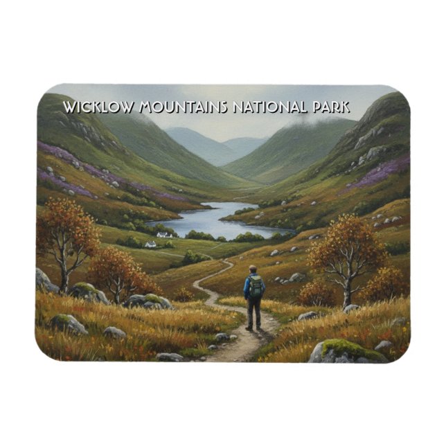 Väg i Wicklow Mountains National Park Irland Magnet (Horisontell)