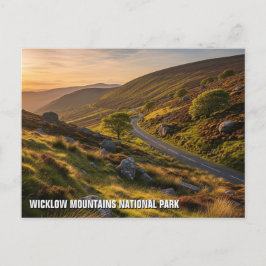 Väg i Wicklow Mountains nationalpark Irland Vykort