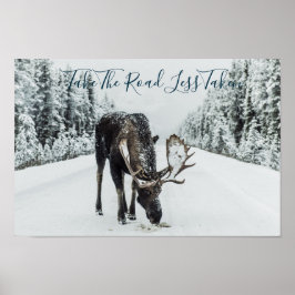 Väg in på vintern på väg med citat poster