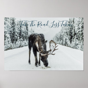 Väg in på vintern på väg med citat poster