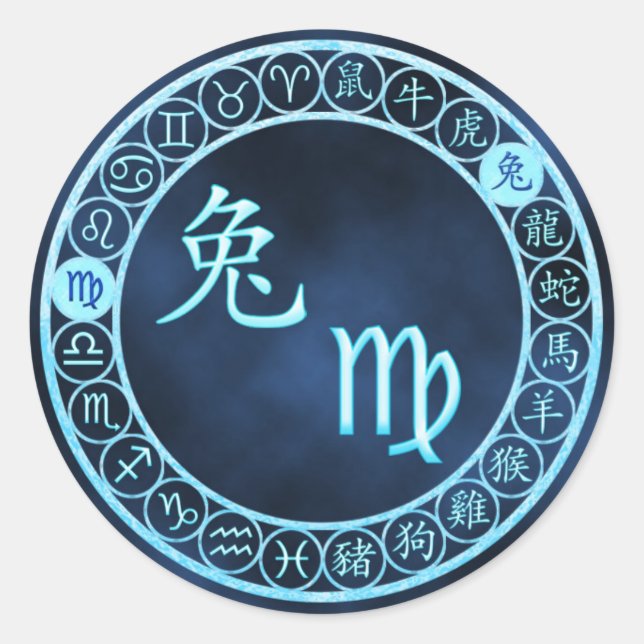 Våg/kanin Runt Klistermärke (Framsida)