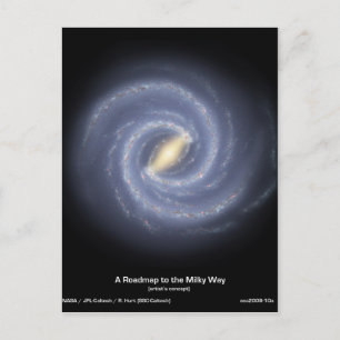 Väg karta till vår Galaxy på Milky Way Vykort