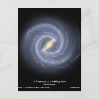 Väg karta till vår Galaxy på Milky Way Vykort