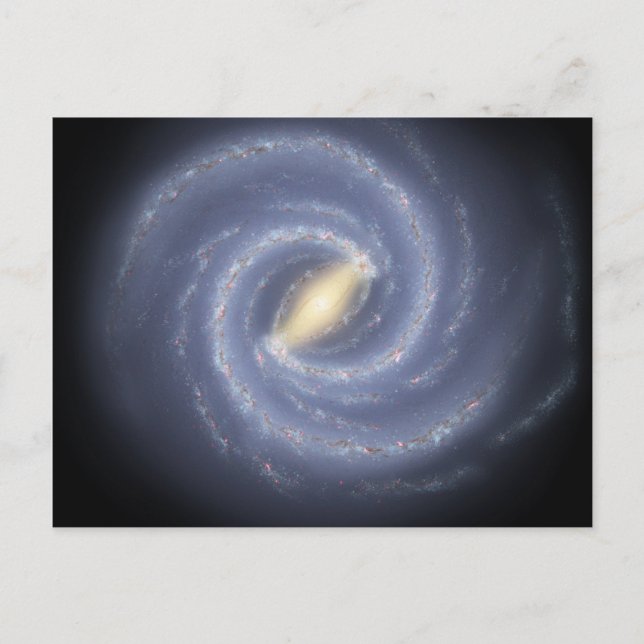 Väg karta till vår Galaxy på Milky Way Vykort (Framsida)