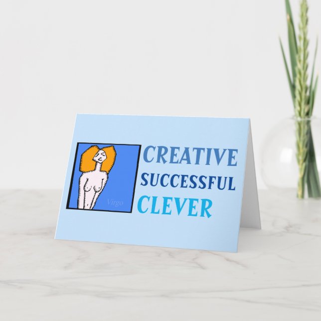 Våg-kort för födelsedagstecken (Zodiac-tecken) Kort (Framsida)