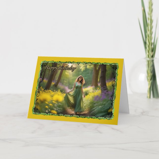 Väg-kvinnans födelsedagskort kort (Framsida)