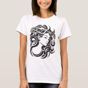 Våg kvinnlig kvinna porträtt t shirt