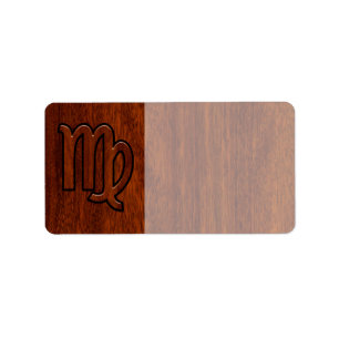 Våg Logga in på Mahogany wood stil Adressetikett