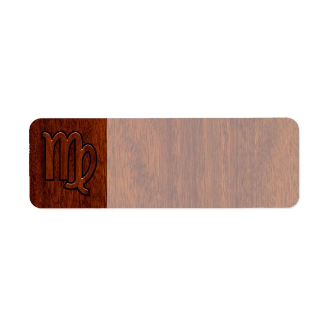 Våg Logga in på Mahogany wood stil Returadress Etikett (Framsidan)
