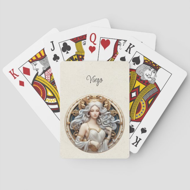 Våg Maiden Zodiac Minimalist Casinokort (Baksidan)