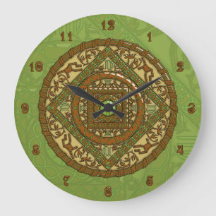 Våg Mandala Clock Stor Klocka