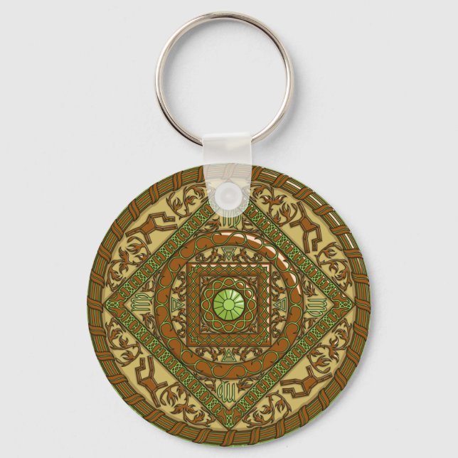 Våg Mandala Keychain Nyckelring (Framsida)