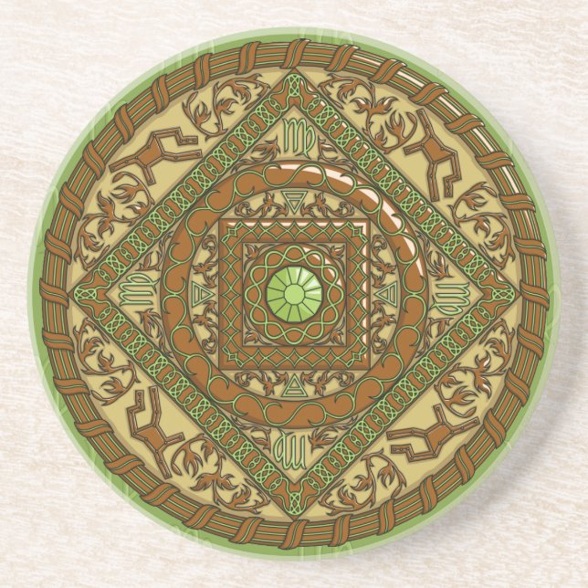 Våg Mandala Underlägg Sandsten (Framsidan)