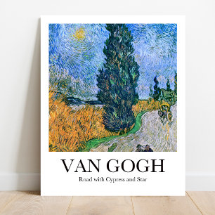 Väg med Cypress och Star av Vincent van Gogh Poster