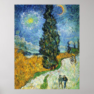 Väg med Cypresses (van Gogh) Poster