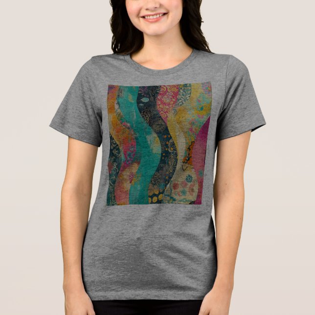 Våg med flera Färgader T Shirt (Framsida)