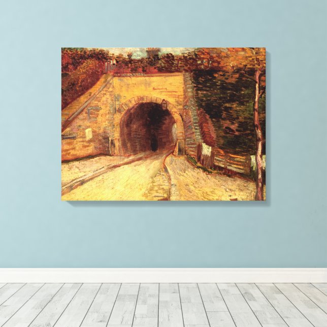 Väg med undergångsviadukt av Vincent van Gogh Canvastryck (Insitu (trägolv))