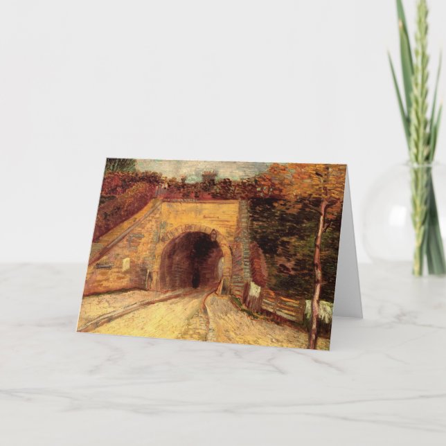 Väg med undergångsviadukt av Vincent van Gogh Kort (Framsida)