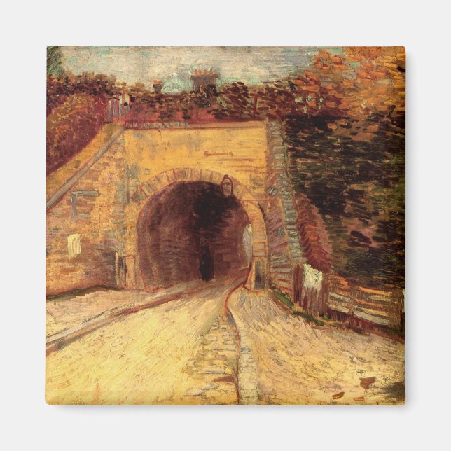 Väg med undergångsviadukt av Vincent van Gogh Magnet (Framsidan)