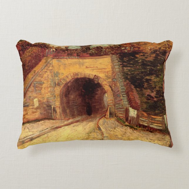 Väg med undergångsviadukt av Vincent van Gogh Prydnadskudde (Framsidan)