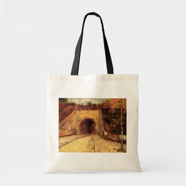 Väg med undergångsviadukt av Vincent van Gogh Tygkasse (Framsidan)