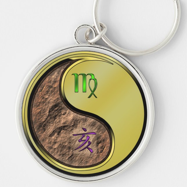 Våg & Metall Boar Rund Silverfärgad Nyckelring (Framsidan)