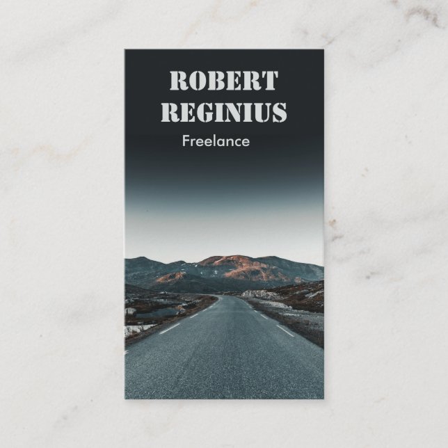 väg nära bergsberget visitkort (Framsida)