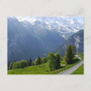 Väg nära Gimmelwald, Schweiz Vykort