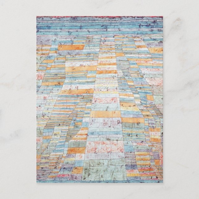 Väg och motorvägar genom Paul Klee Vykort (Framsida)