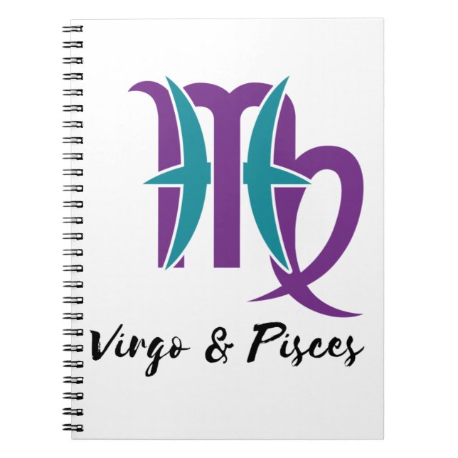 Våg och Pisces Par Zodiac Astrology Anteckningsbok (Framsidan)