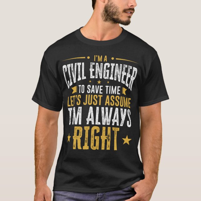 Väg-och vattenbyggnadsingenjörskjortasparan Time T Shirt (Framsida)