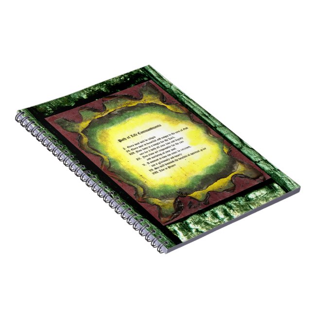 Väg of Life Commandations Anteckningsbok Med Spiral (Högra Sidan)