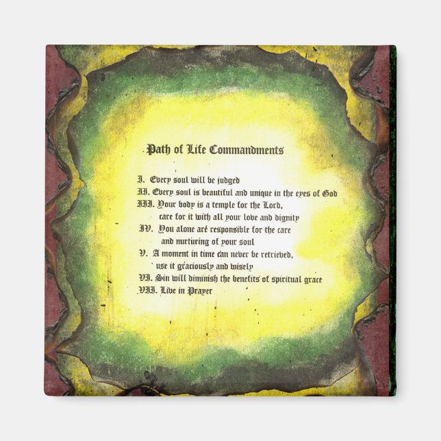 Väg of Life Commandations Magnet (Framsidan)