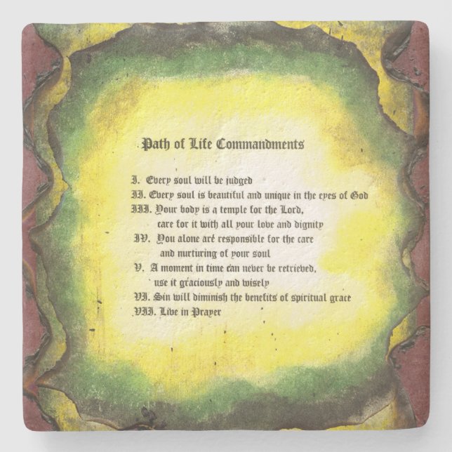 Väg of Life Commandations Stenunderlägg (Framsidan)