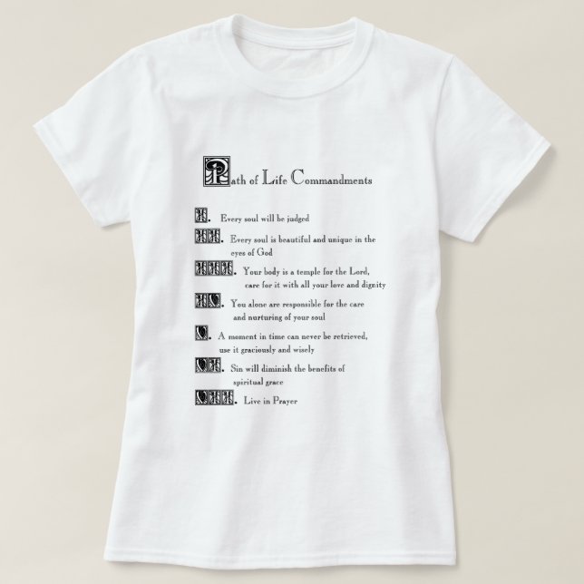 Väg of Life Commandations T-shirt (Design framsida)